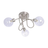 Xtricity - Plafonnier à 3 Têtes, Largeur de 16.9'', De la Collection Oscar, Argenté - Simple Boutique