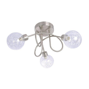 Xtricity - Plafonnier à 3 Têtes, Largeur de 16.9'', De la Collection Oscar, Argenté - Simple Boutique
