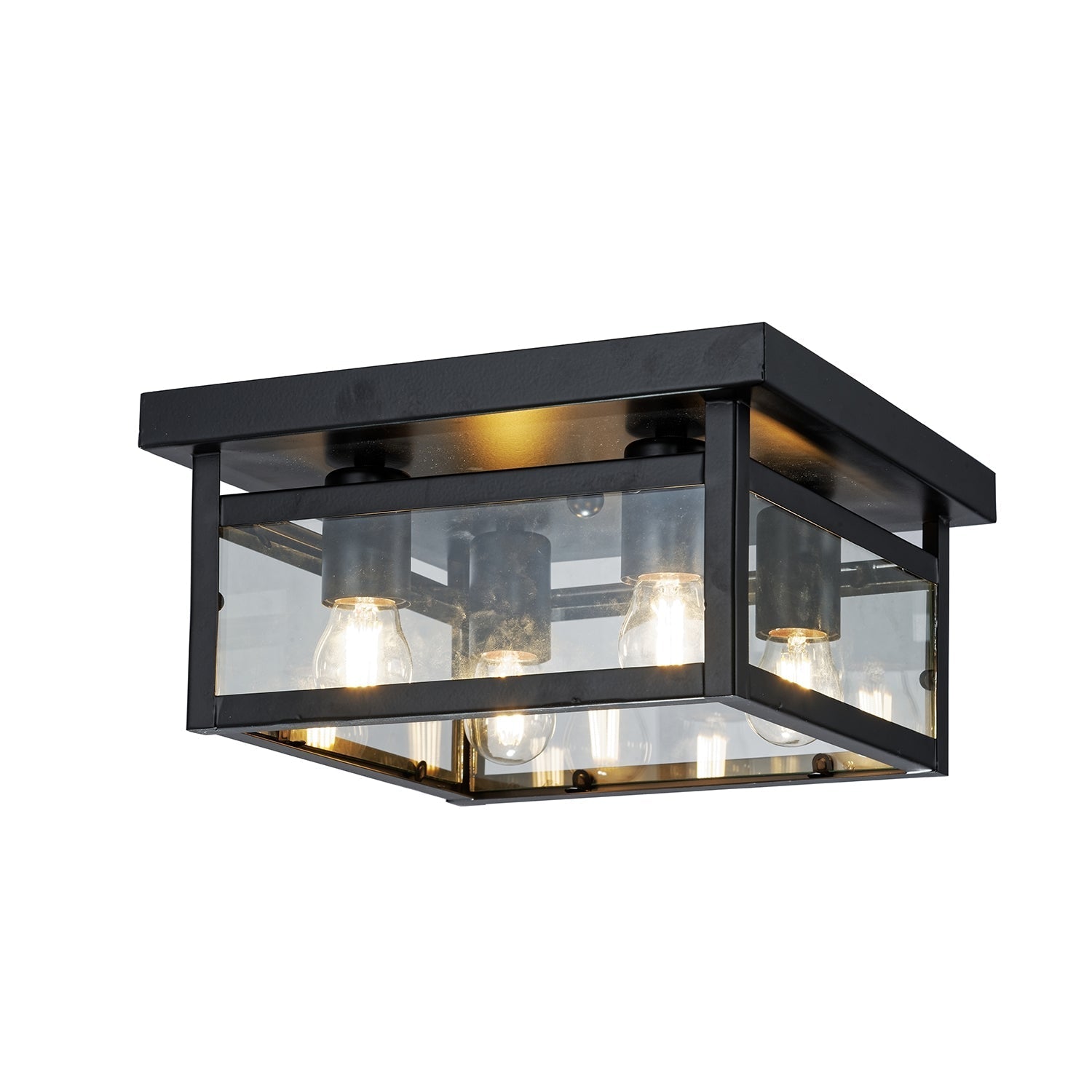 Xtricity - Plafonnier à 4 Lumières, Largeur de 11.8'', De la Collection Panama, Noir - Simple Boutique