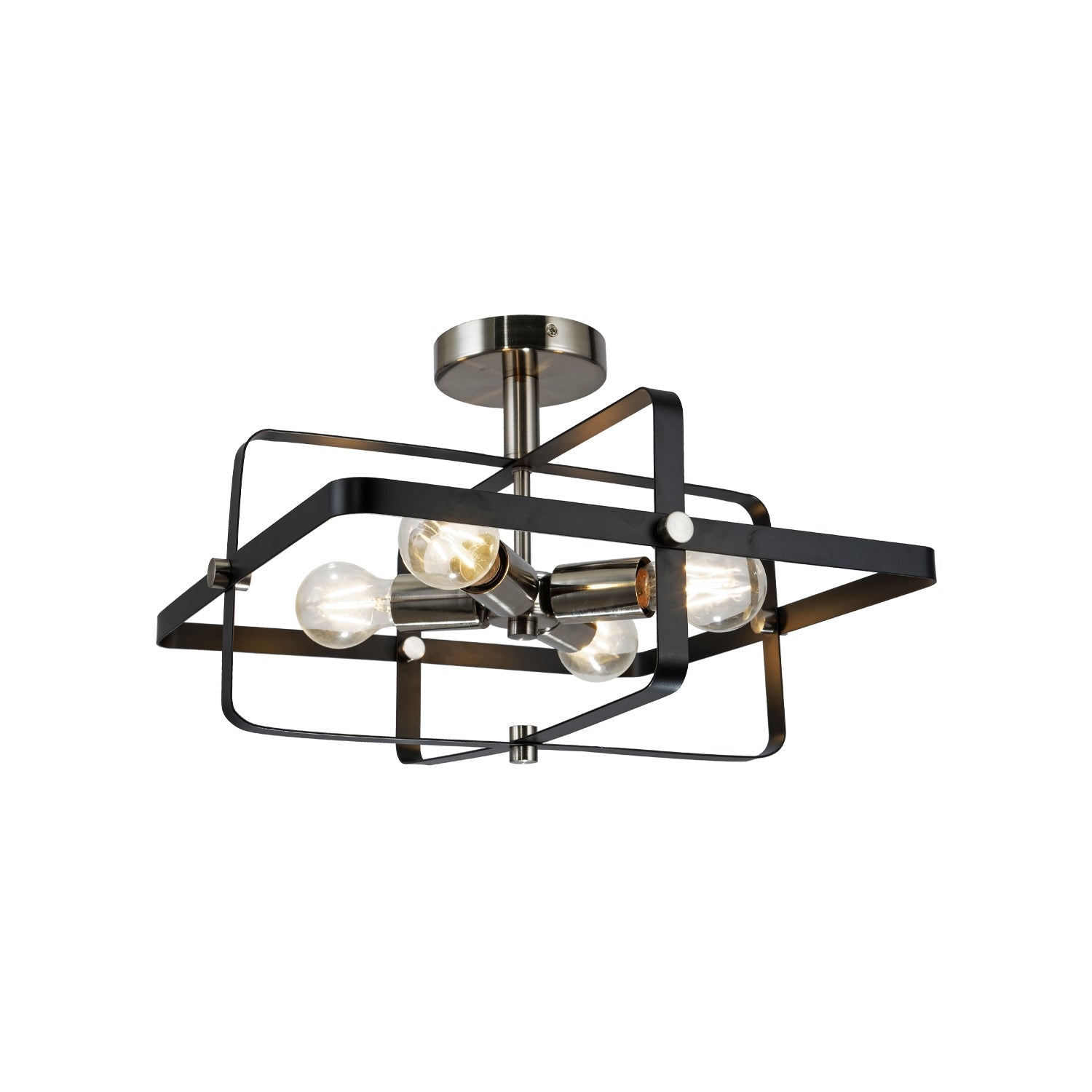 Xtricity - Plafonnier à 4 Lumières, Largeur de 16.5'', De la Collection Sunkey, Noir - Simple Boutique