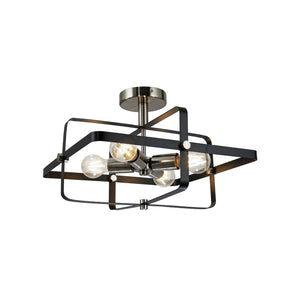 Xtricity - Plafonnier à 4 Lumières, Largeur de 16.5'', De la Collection Sunkey, Noir - Simple Boutique