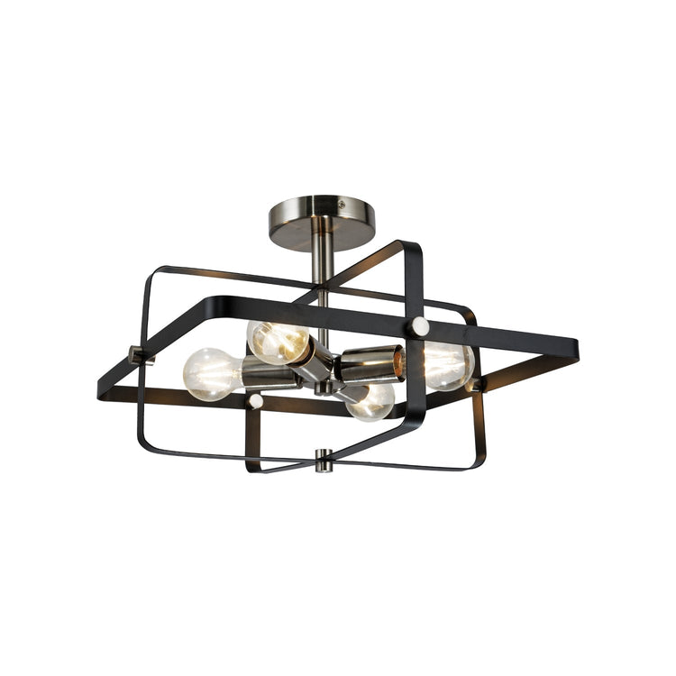Xtricity - Plafonnier à 4 Lumières, Largeur de 16.5'', De la Collection Sunkey, Noir - Simple Boutique