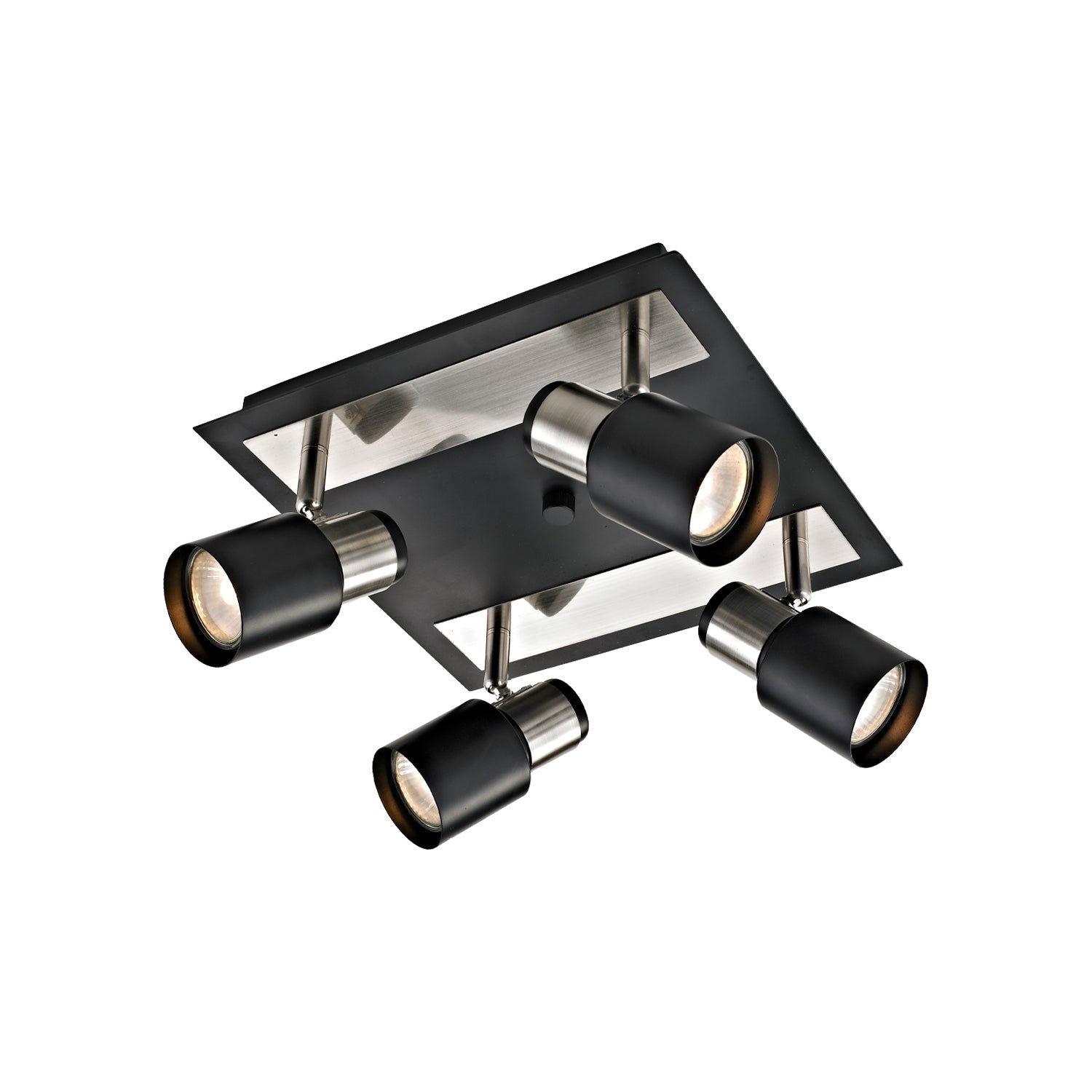 Xtricity - Plafonnier à 4 Têtes, Largeur de 11.1'', De la Collection Jackson, Nickel Brossé et Noir - Simple Boutique