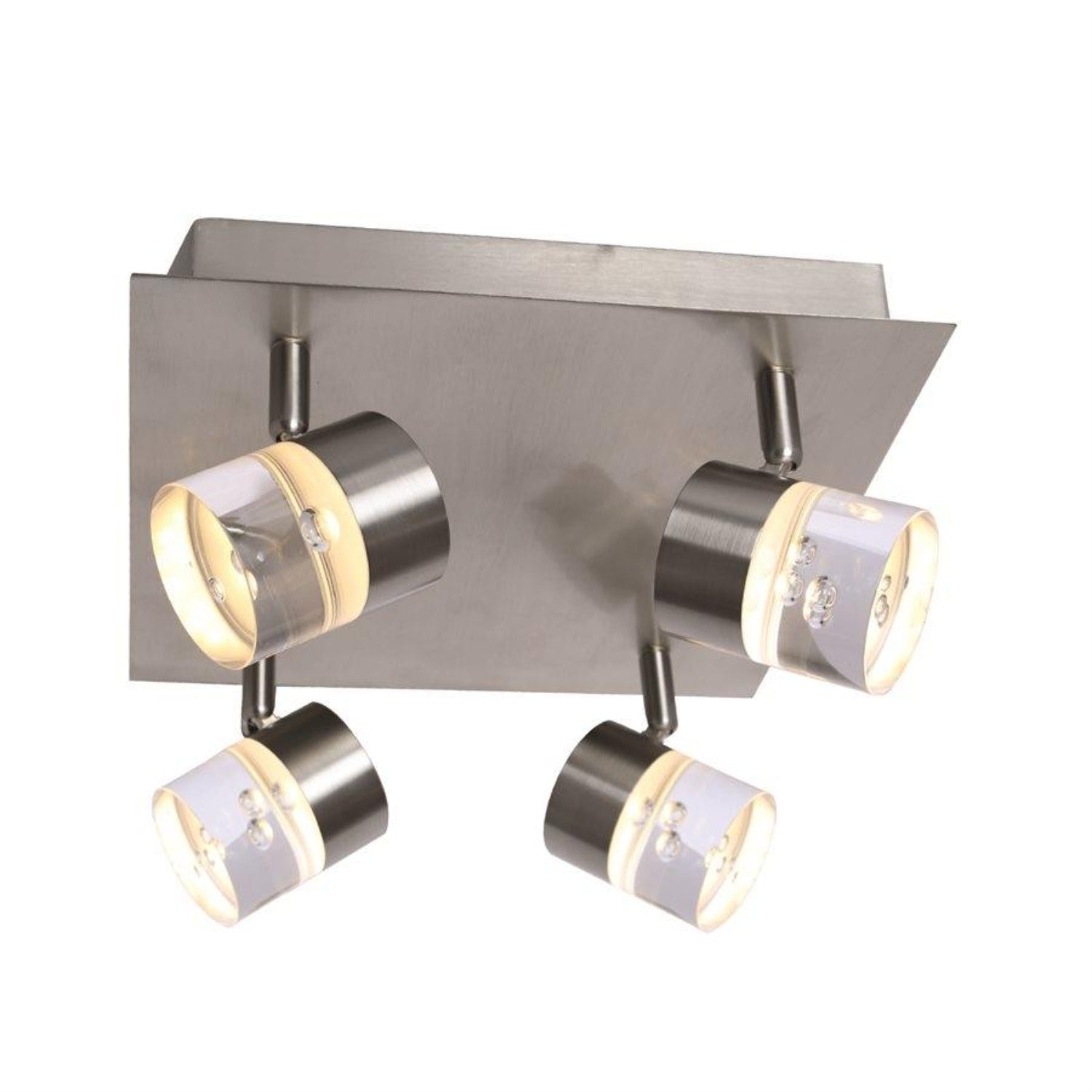 Xtricity - Plafonnier à 4 Têtes avec DEL Intégré, Largeur de 10.2'', De la Collection Hope, Nickel - Simple Boutique