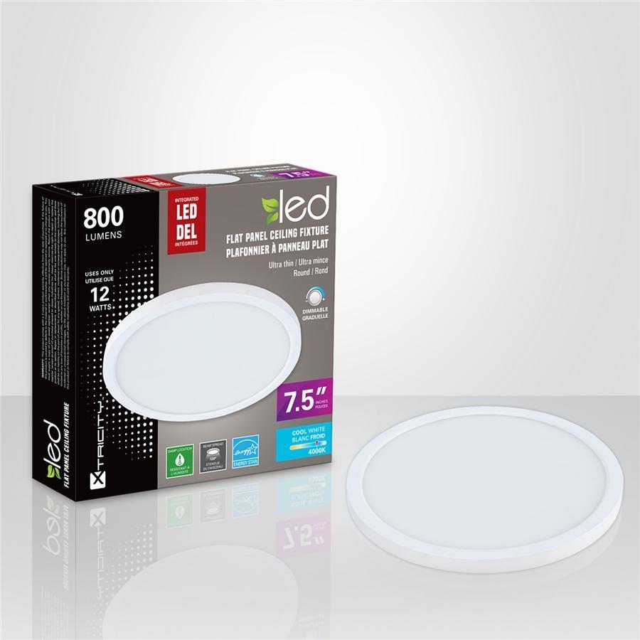Xtricity Plafonnier a panneau plat del 7.5'' 12W/800L/4000k Blanc - Simple Boutique