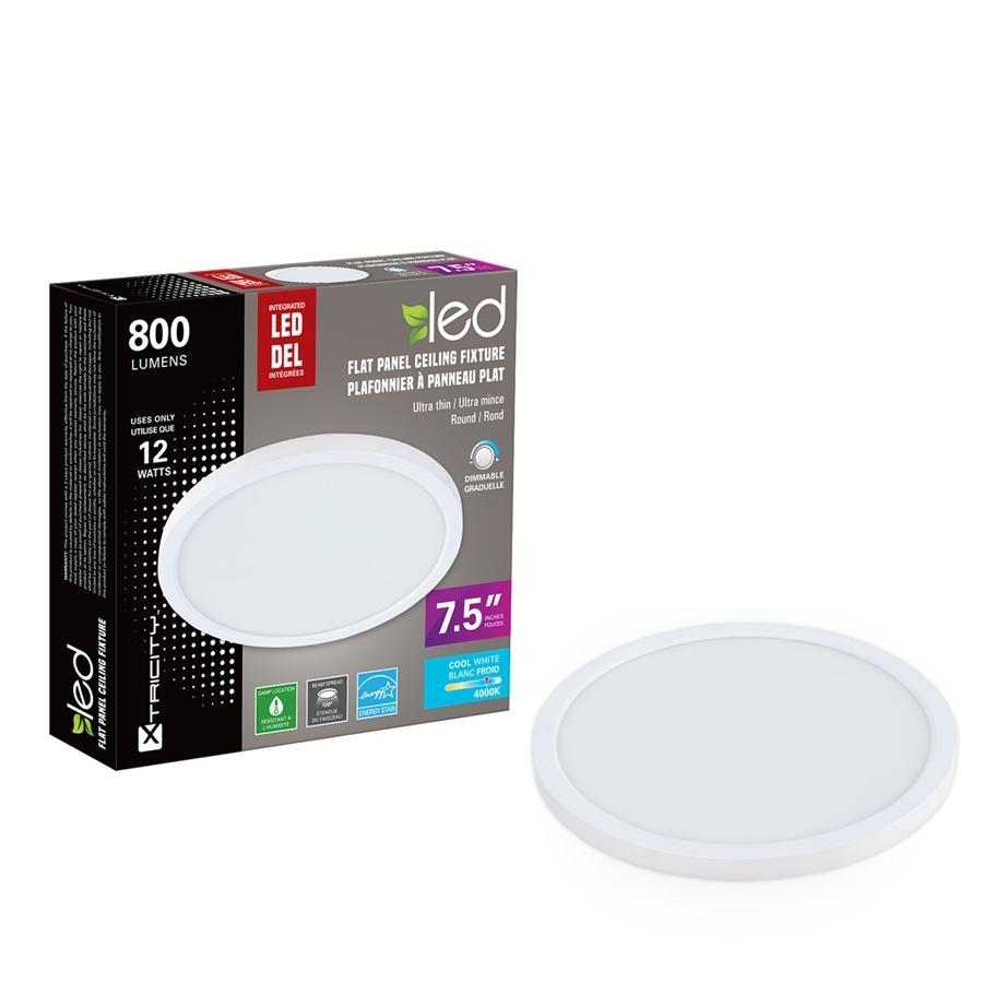 Xtricity Plafonnier a panneau plat del 7.5'' 12W/800L/4000k Blanc - Simple Boutique