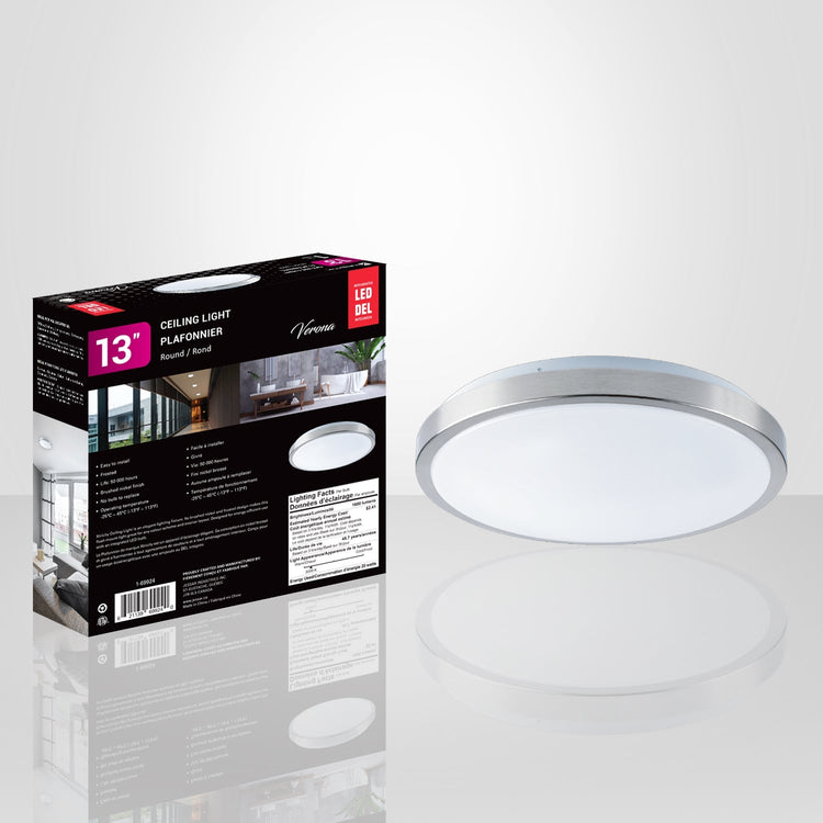 Xtricity - Plafonnier avec DEL Intégrées, Gradable, Diamètre de 13'', 20W, 3000K Blanc Doux - Simple Boutique