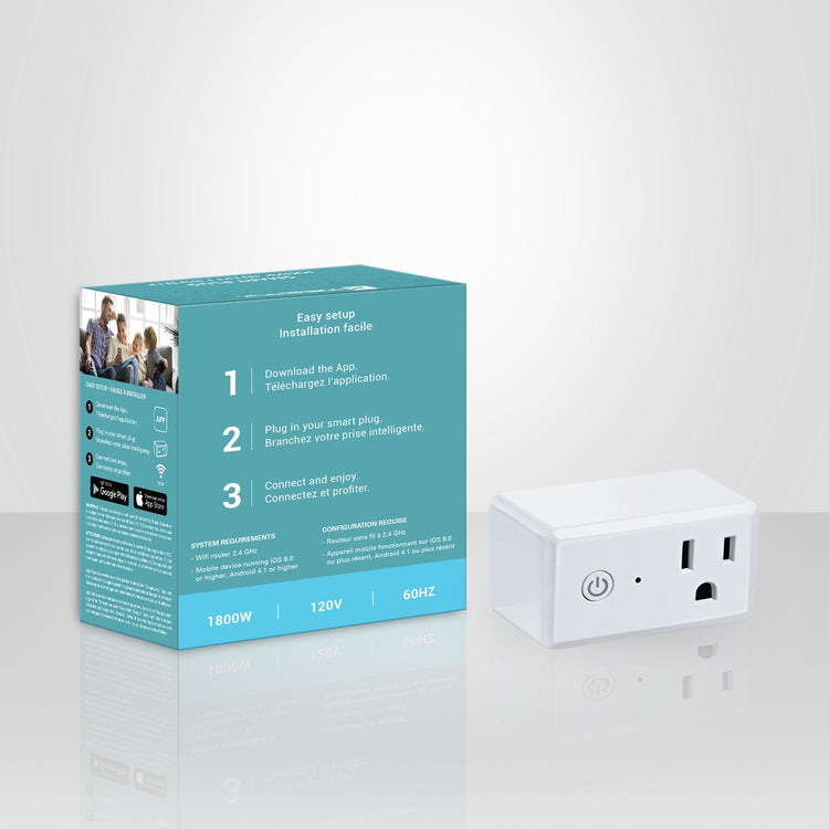 Xtricity - Prise Électrique Intelligente Wi-Fi, 1800W, Aucune Borne Requise, Blanc - Simple Boutique