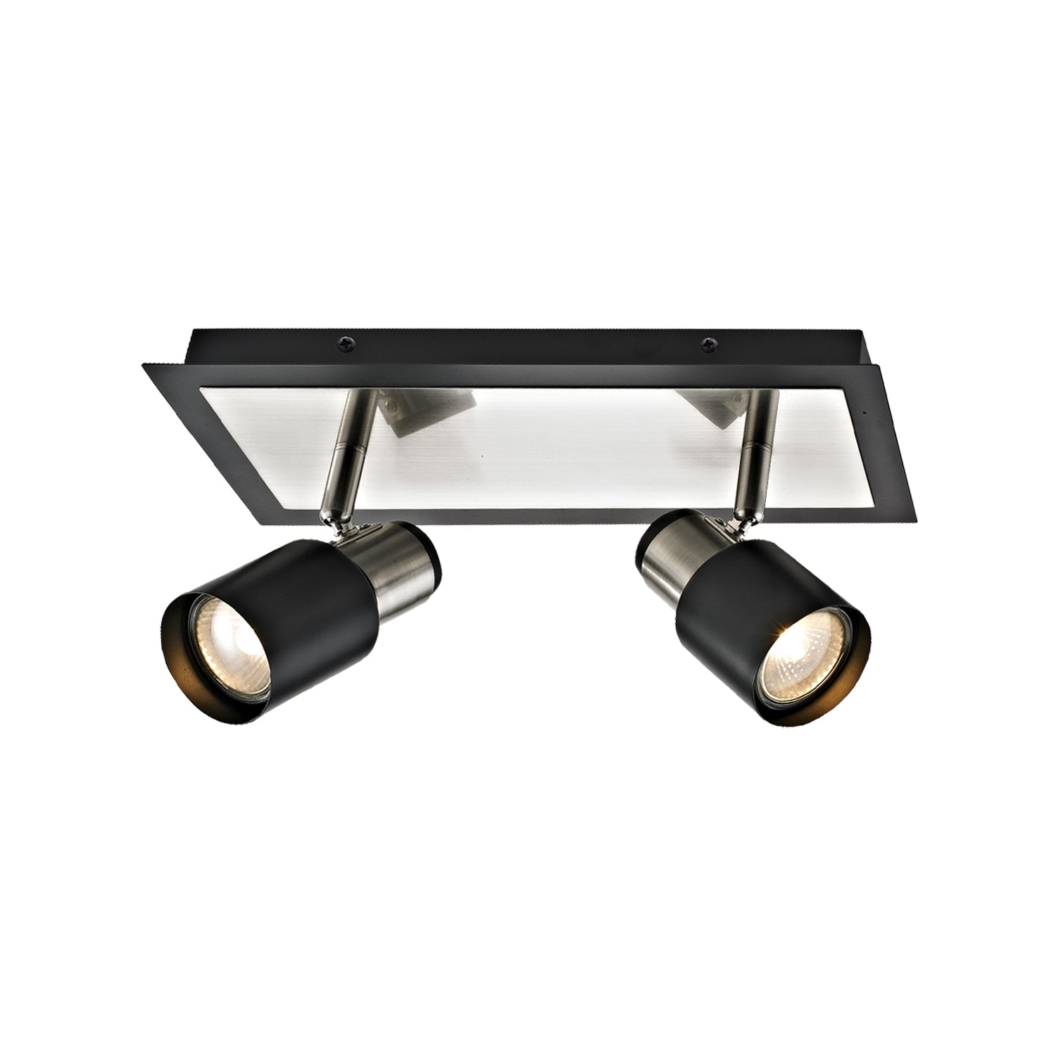 Xtricity - Rail d'éclairage à 2 Têtes, Largeur de 11.9'', De la Collection Jackson, Nickel Brossé et Noir - Simple Boutique