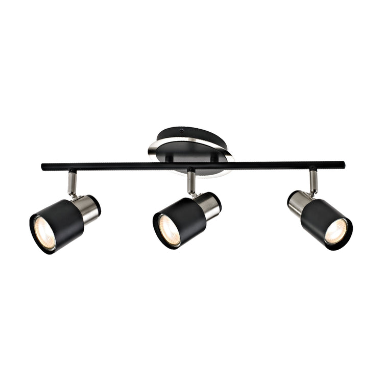 Xtricity - Rail d'éclairage à 3 Têtes, Largeur de 20.5'', De la Collection Harbour, Nickel Brossé et Noir - Simple Boutique
