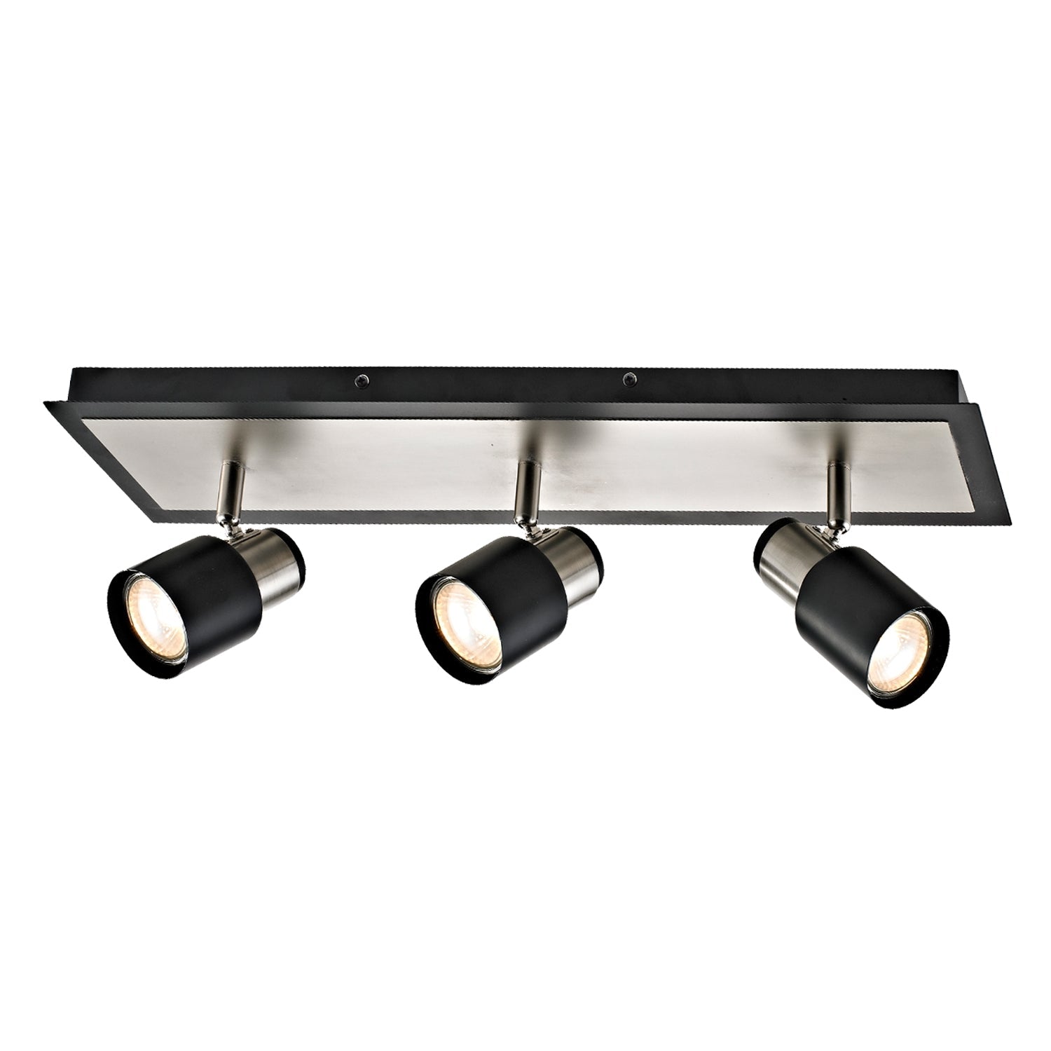 Xtricity - Rail d'éclairage à 3 Têtes, Largeur de 20.5'', De la Collection Jackson, Nickel Brossé et Noir - Simple Boutique