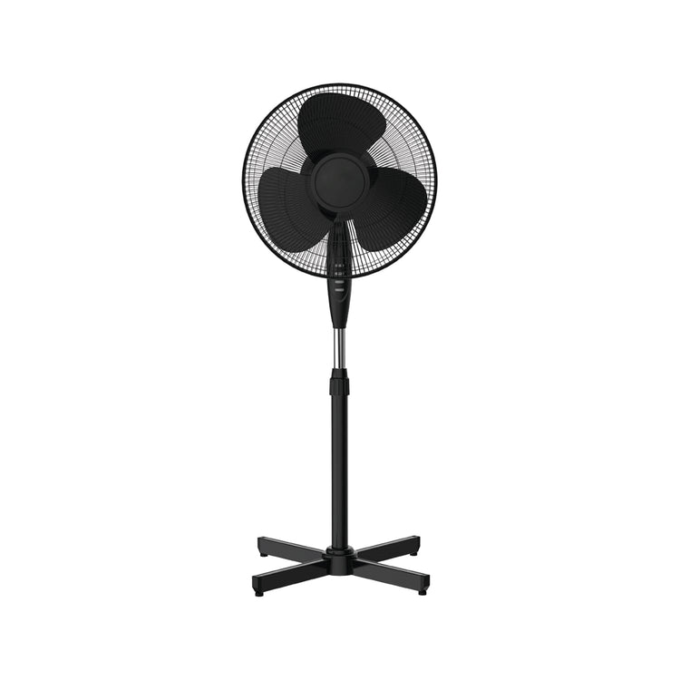 Xtricity - Ventilateur sur Pied, Diamètre de 16'', 3 Réglages de Vitesse, Oscillation, Noir - Simple Boutique