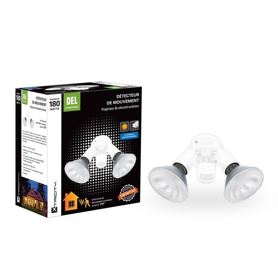 Xtricity détecteur de mouvement à 2 têtes 180w maximum blanc - Simple Boutique