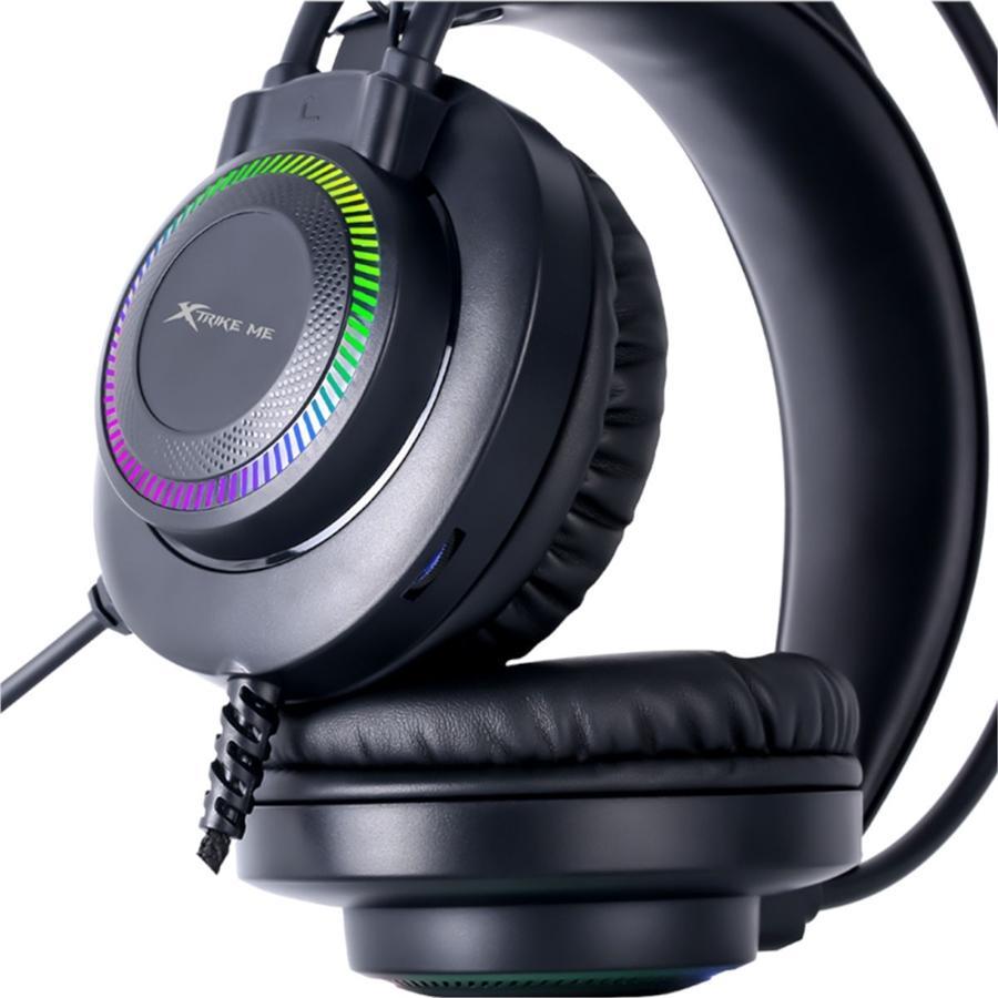 Xtrike Me GH-509 - Casque de Jeu Filaire Stéréo avec Microphone et Rétro-Éclairage RGB, Noir - Simple Boutique
