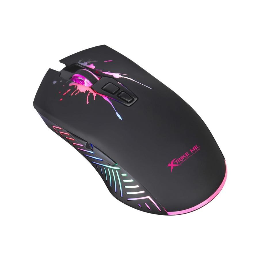 Xtrike Me GM-215 - Souris de Jeu Optique, Filaire avec 7 Boutons et Rétro-Éclairage, DPI 1200 à 7200, Noir - Simple Boutique