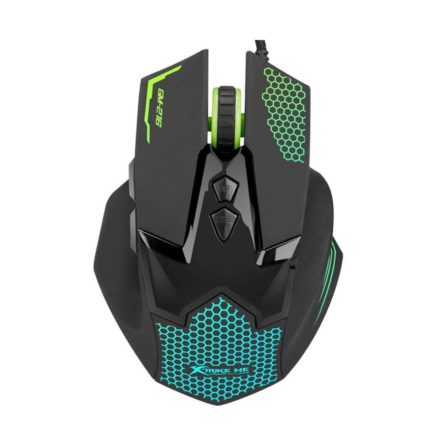 Xtrike Me GM-216 - Souris de Jeu Optique, Filaire avec 7 Boutons et Rétro-Éclairage, DPI 1200 à 3600, Noir - Simple Boutique