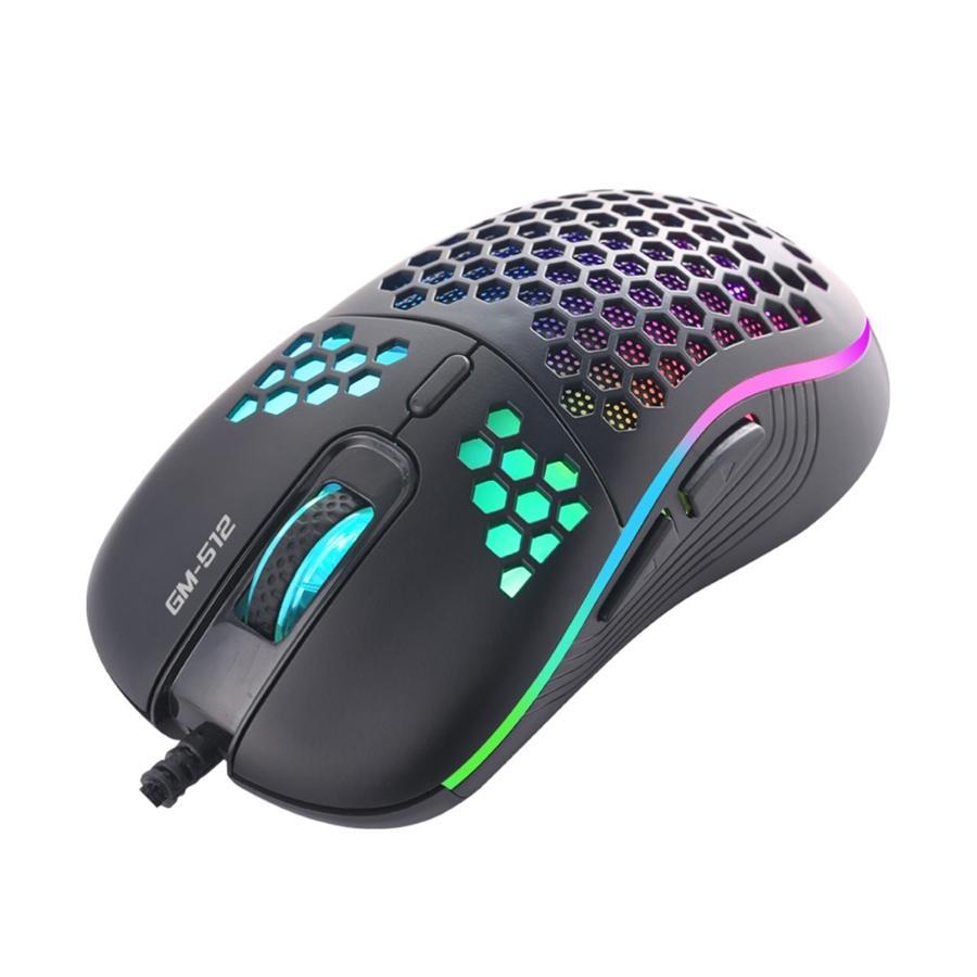 Xtrike Me GM-512 - Souris de Jeu Optique Filaire à 7 Boutons, DPI:800/1600/2400/3200/4800/6400 Avec Rétro-Éclairage RGB, Noir - Simple Boutique