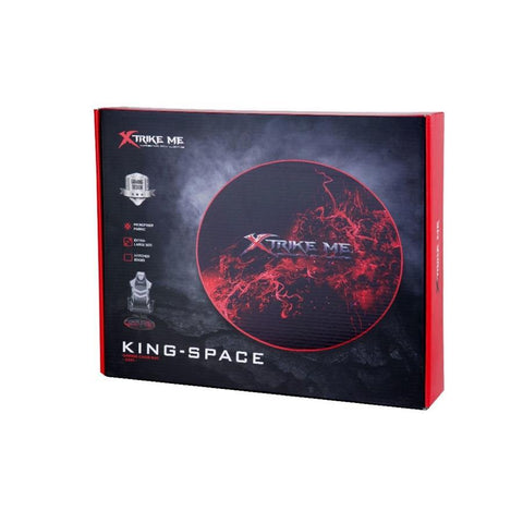 Xtrike Me GX01 - Tapis Rond pour Chaise De Gaming, 36'' x 36'', Tissu Ondulé en Microfibre, Noir et Rouge
