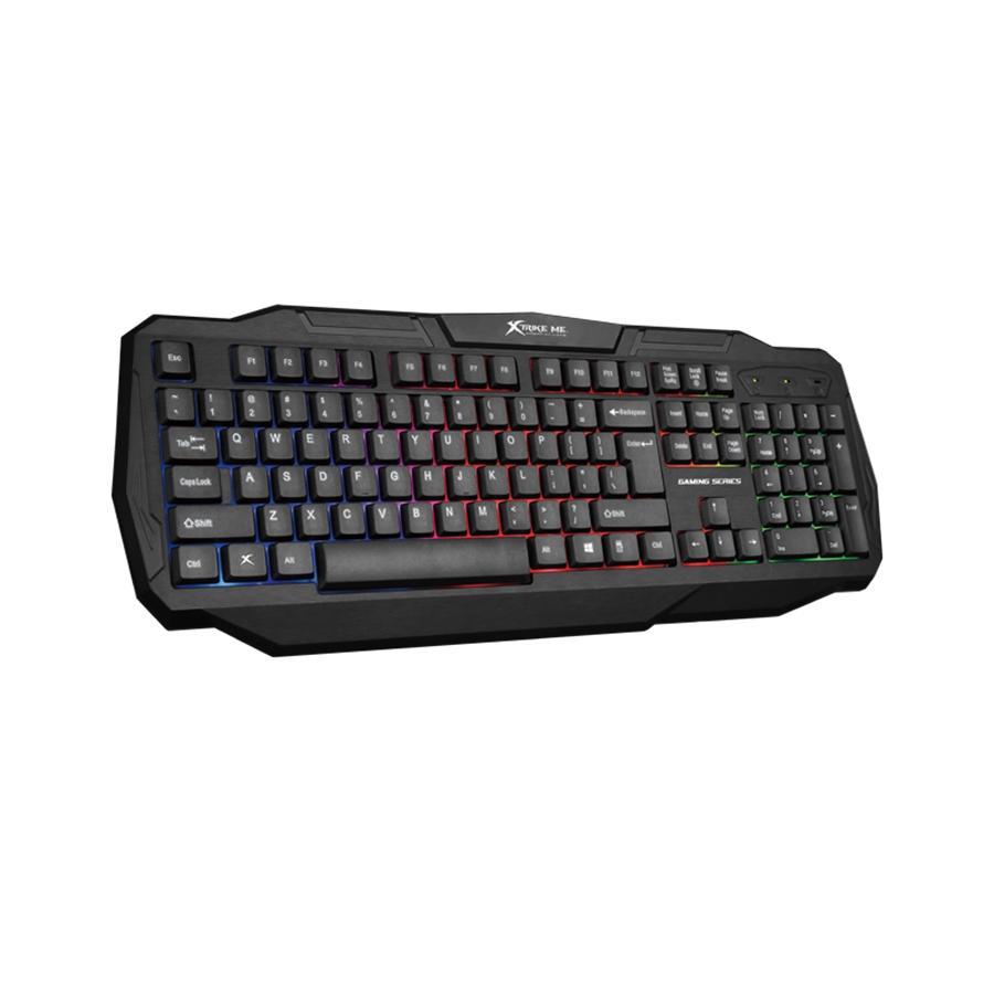 Xtrike Me KB-302 - Clavier de Jeu Filaire, Avec Rétro-Éclairage à Couleurs Mixtes, 104 Touches, Noir - Simple Boutique