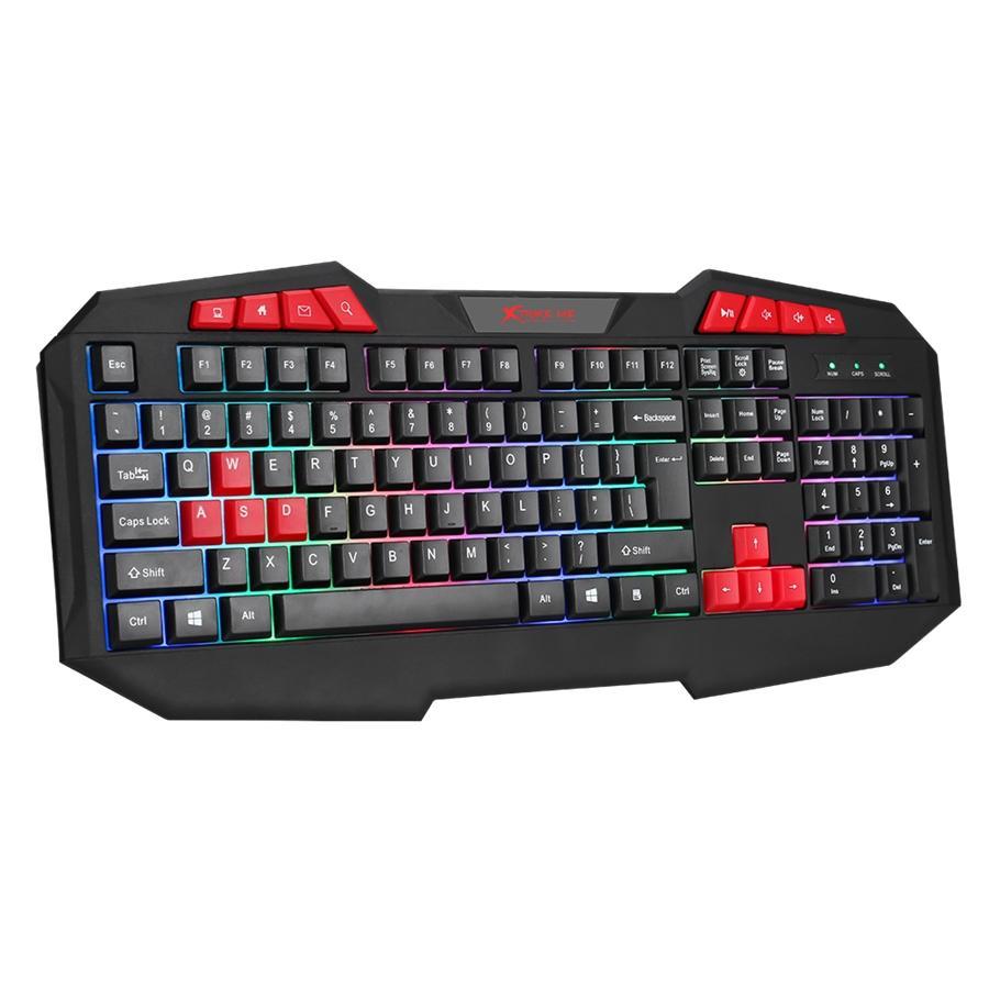 Xtrike Me MK-503 - Ensemble de Clavier et Souris de Jeu Filaire avec Rétro-Éclairage Couleurs Mixtes, Noir - Simple Boutique