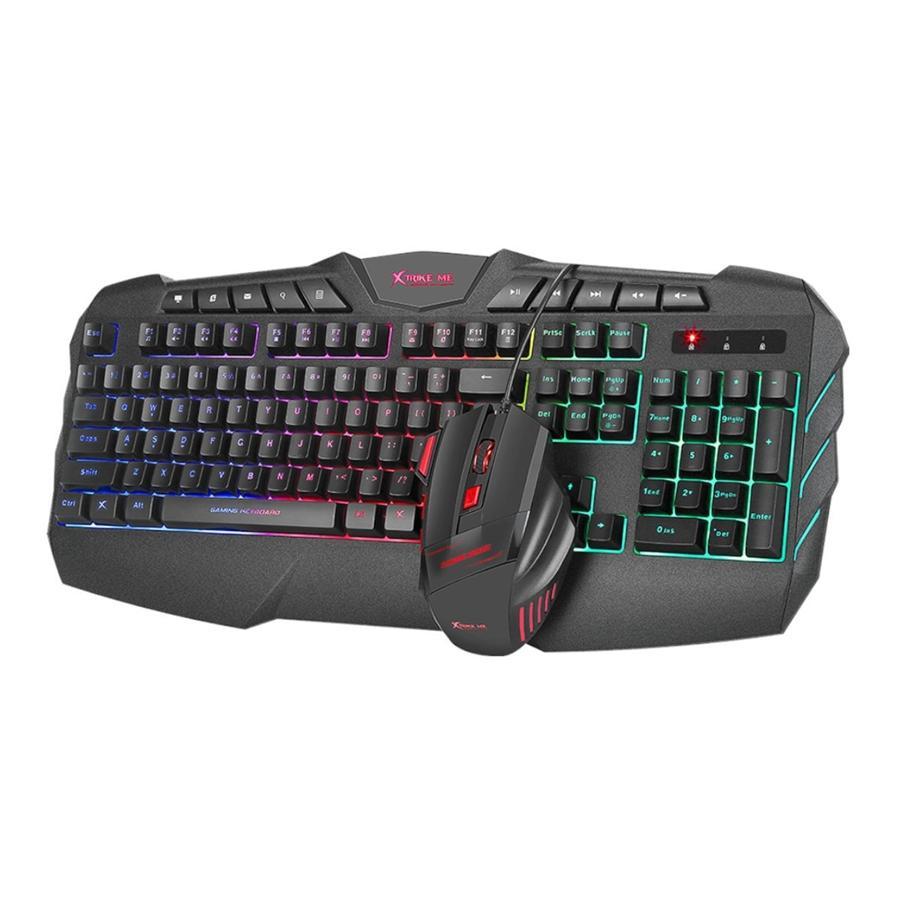 Xtrike Me MK-880 - Ensemble de Clavier et Souris de Jeu Filaire avec Rétro-Éclairage - Simple Boutique