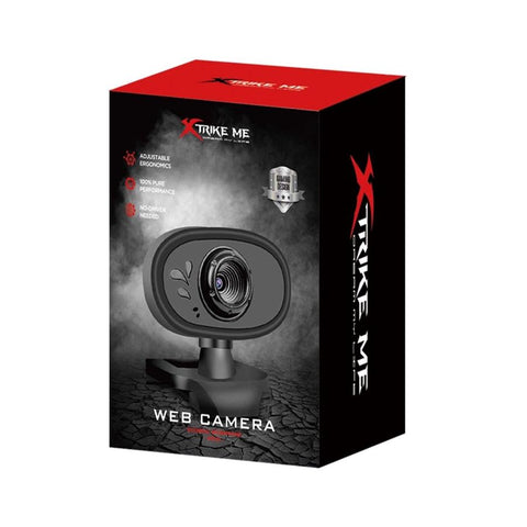 Xtrike Me - Webcam USB 2.0, 640 x 480, pour Streaming Vidéo, Conférence, Jeux, Compatible Windows et Mac OS, Noir