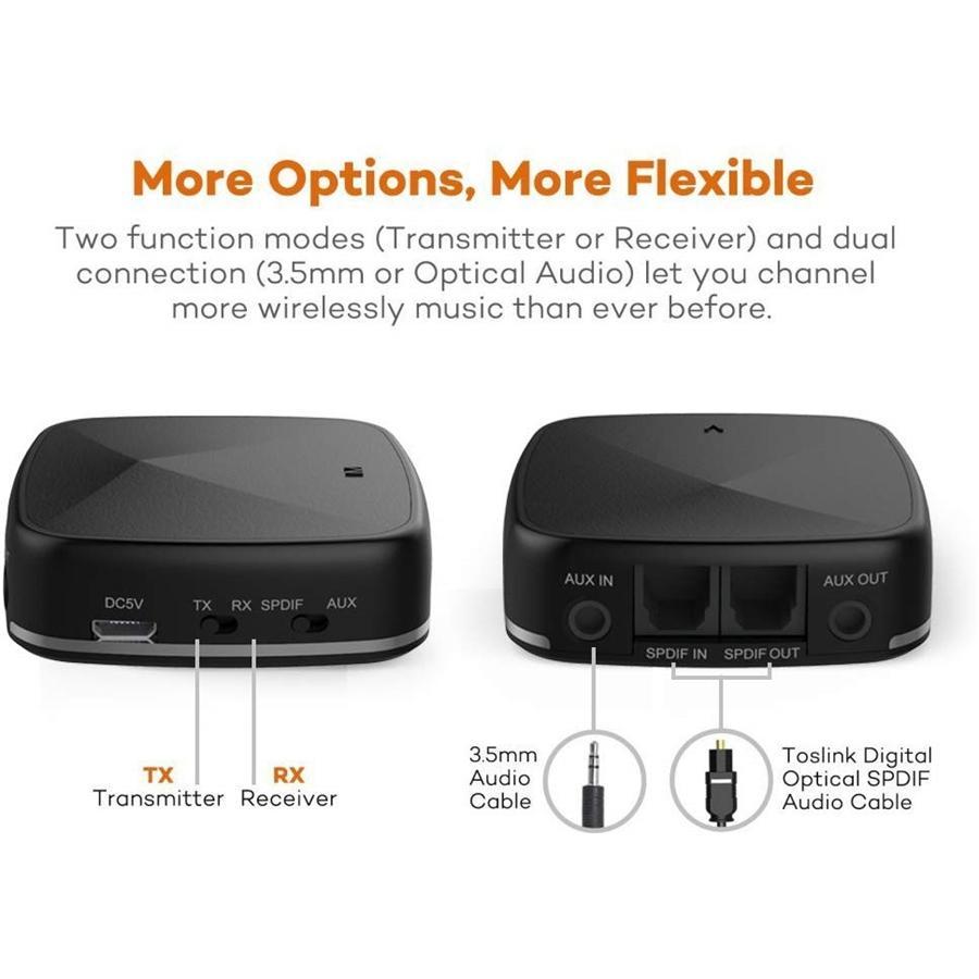 Yoho Émetteur Récepteur Adaptateur Audio Sans Fil Bluetooth 4.2 Toslink 3.5 mm et RCA Jusqu'à 2 Appareils - Simple Boutique