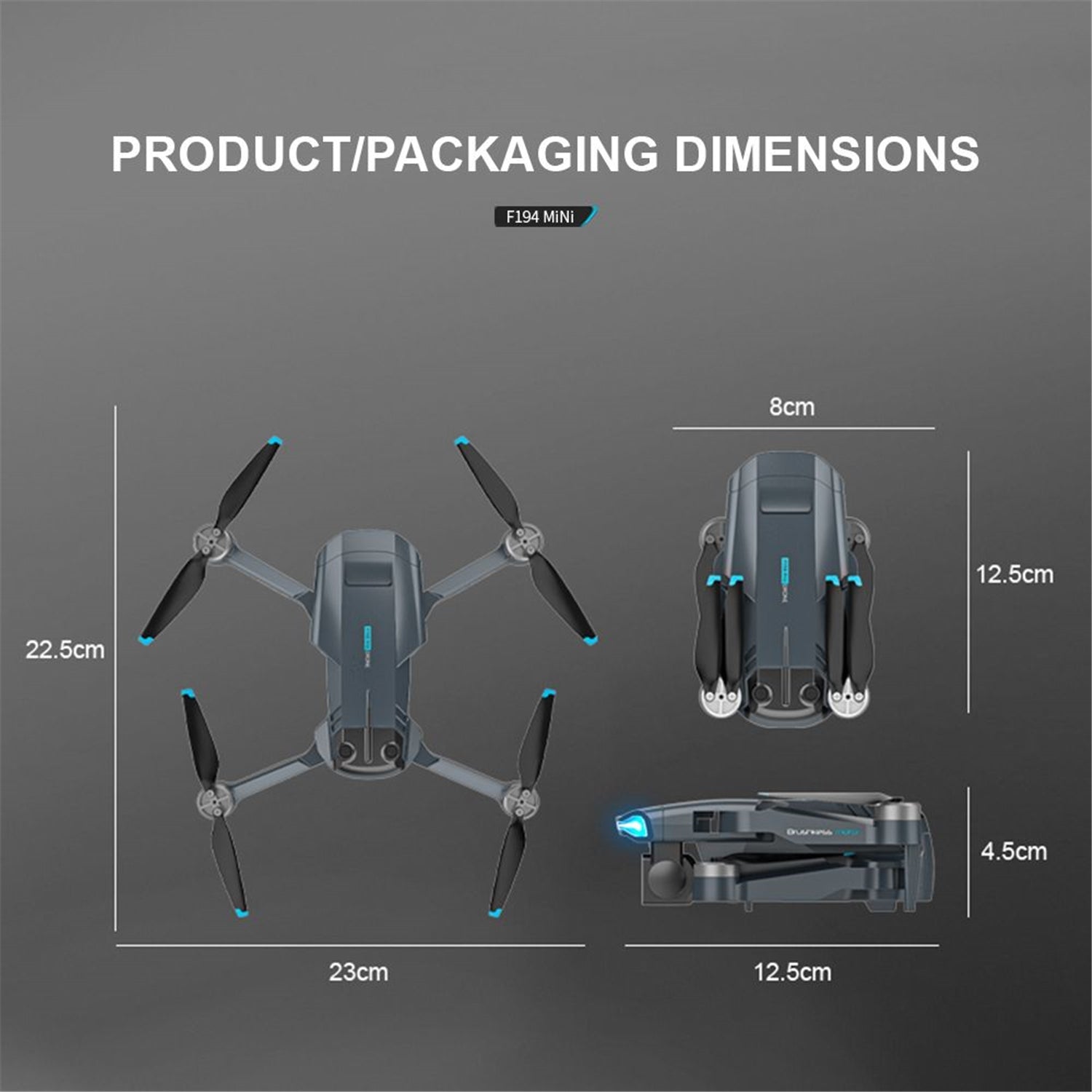 ZFR - Drone avec Double Objectif 4K Grand Angle avec Étui de Rangement et Télécommande, Noir - Simple Boutique