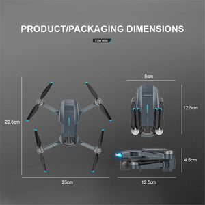 ZFR - Drone avec Double Objectif 4K Grand Angle avec Étui de Rangement et Télécommande, Noir - Simple Boutique