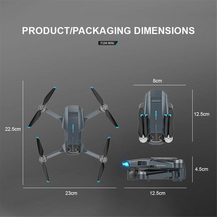 ZFR - Drone avec Double Objectif 4K Grand Angle avec Étui de Rangement et Télécommande, Noir - Simple Boutique
