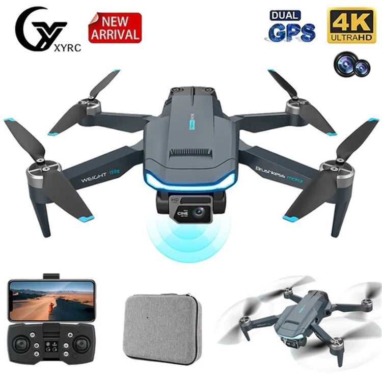 ZFR - Drone avec Double Objectif 4K Grand Angle avec Étui de Rangement et Télécommande, Noir - Simple Boutique