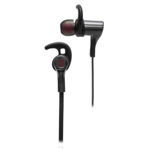 iHome IB72BGC Écouteur Intre-Auriculaire Bluetooth avec Microphone et Télécommande, Noir et Rouge