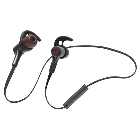 iHome IB72BGC Écouteur Intre-Auriculaire Bluetooth avec Microphone et Télécommande, Noir et Rouge