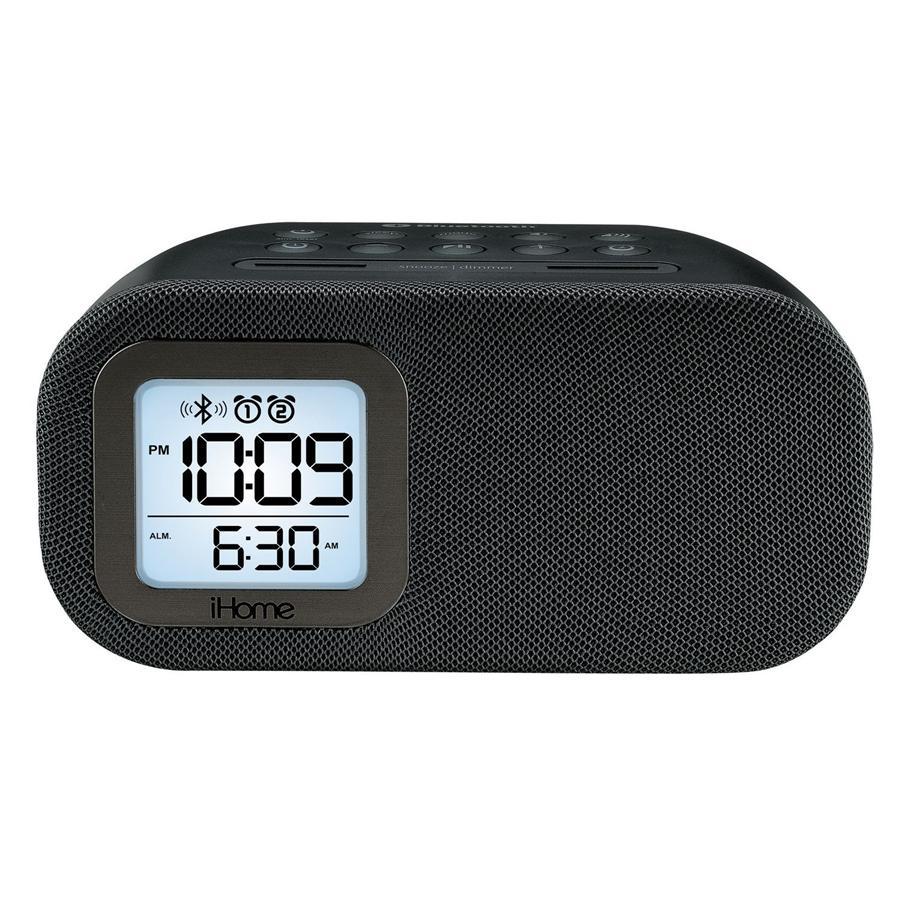 iHome IBT210BC Radio-Réveil FM, Deux Alarmes, Bluetooth avec Haut-Parleur et Charge USB, Noir - Simple Boutique