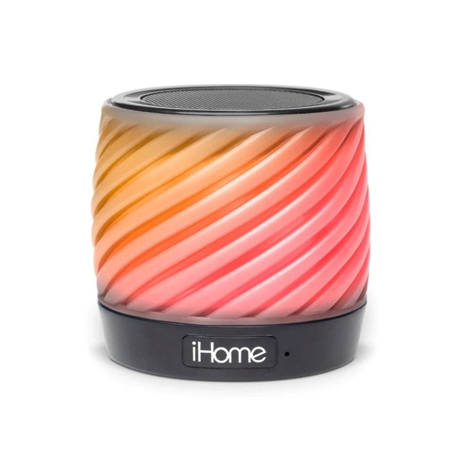 iHome IBT50BC Haut-Parleur Bluetooth avec Éclairage aux Couleur Changeantes avec Microphone pour les Appels, Noir