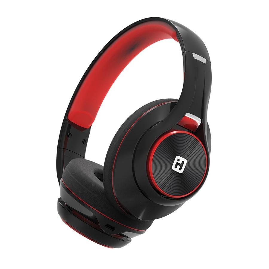 iHome iB90V2BRC Écouteurs Bluetooth Batterie Extra Longue durée avec Micro Noir et Rouge - Simple Boutique